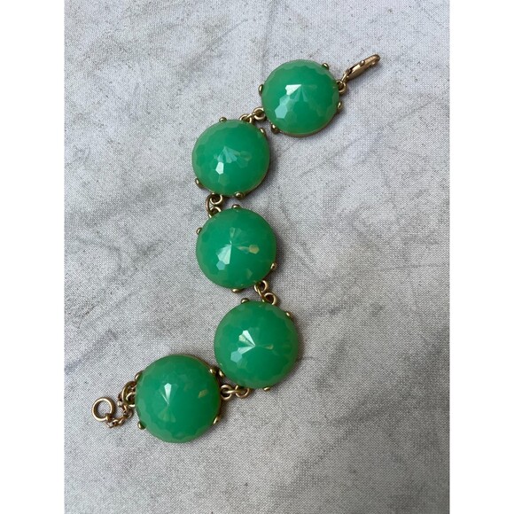 Acrylic Emerald Green Statement Bracelet, Gold Tone, up to 8.5 inches - Picture 6 of 8